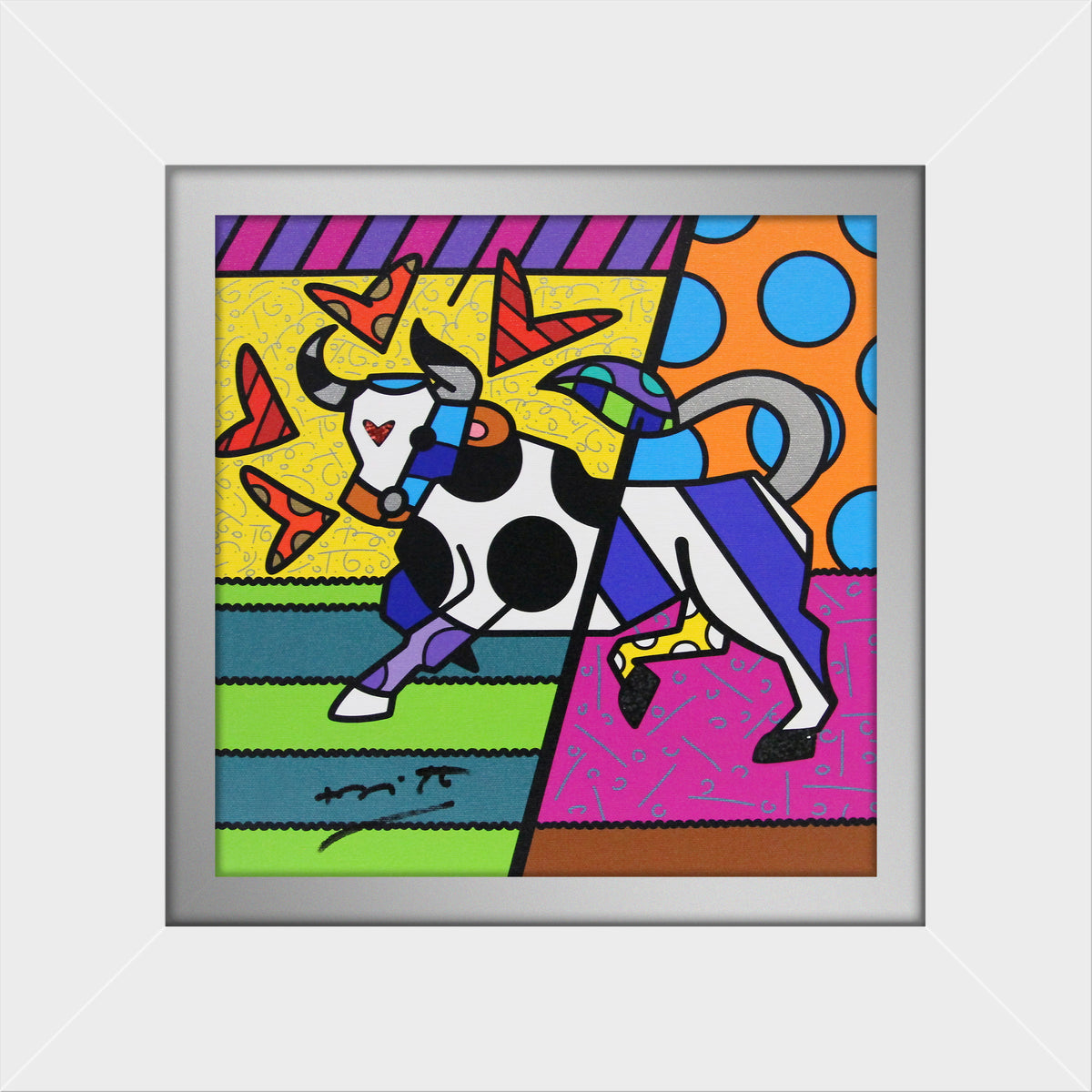 Romero Britto taurus limited edition print  contemporary pop art piece