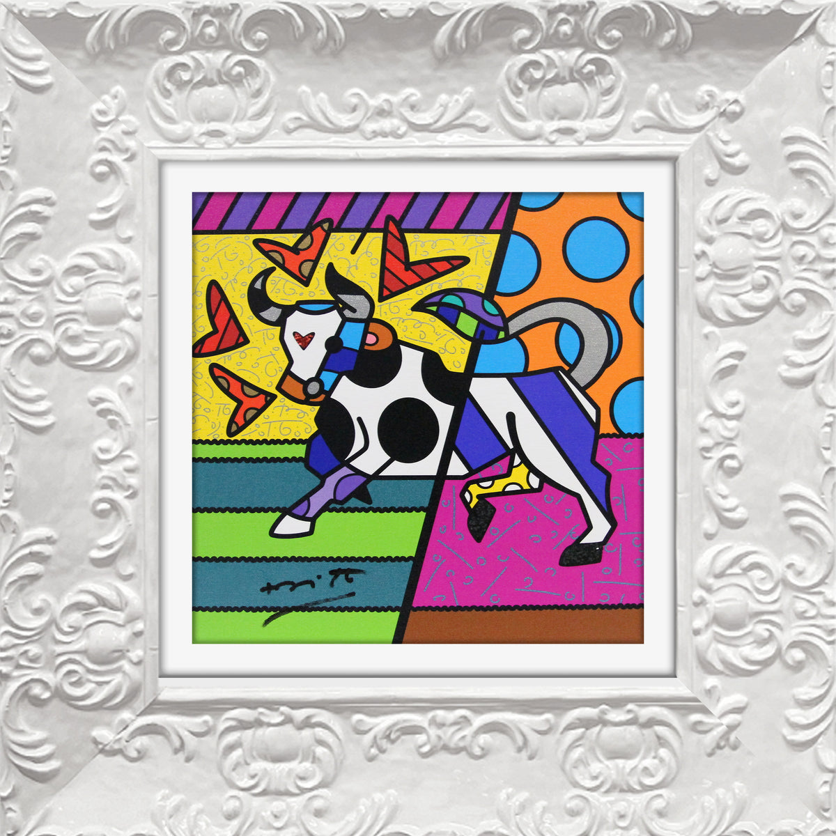 modern pop art taurus limited edition print  vibrant home decor