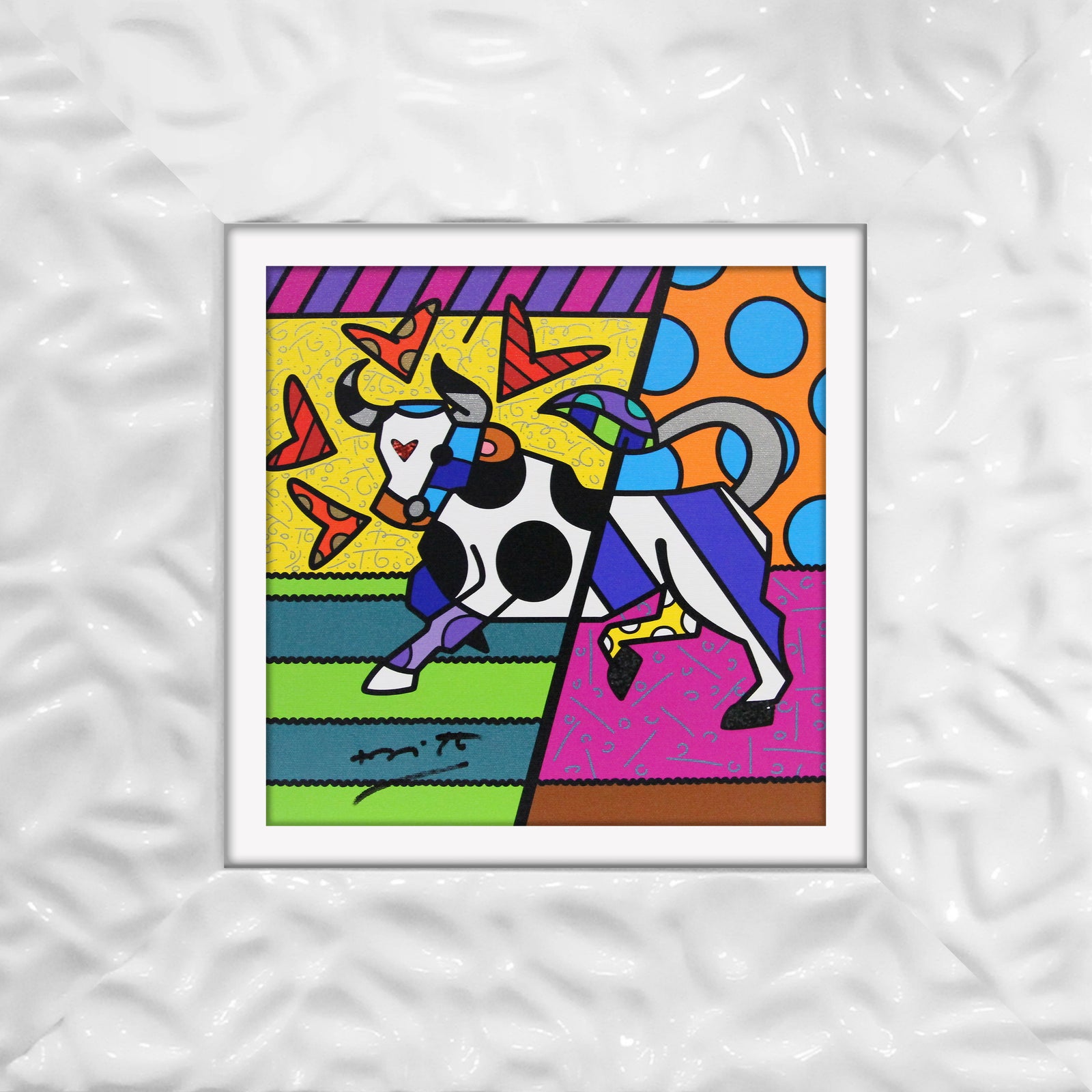 Romero Britto taurus limited edition print  contemporary pop art piece