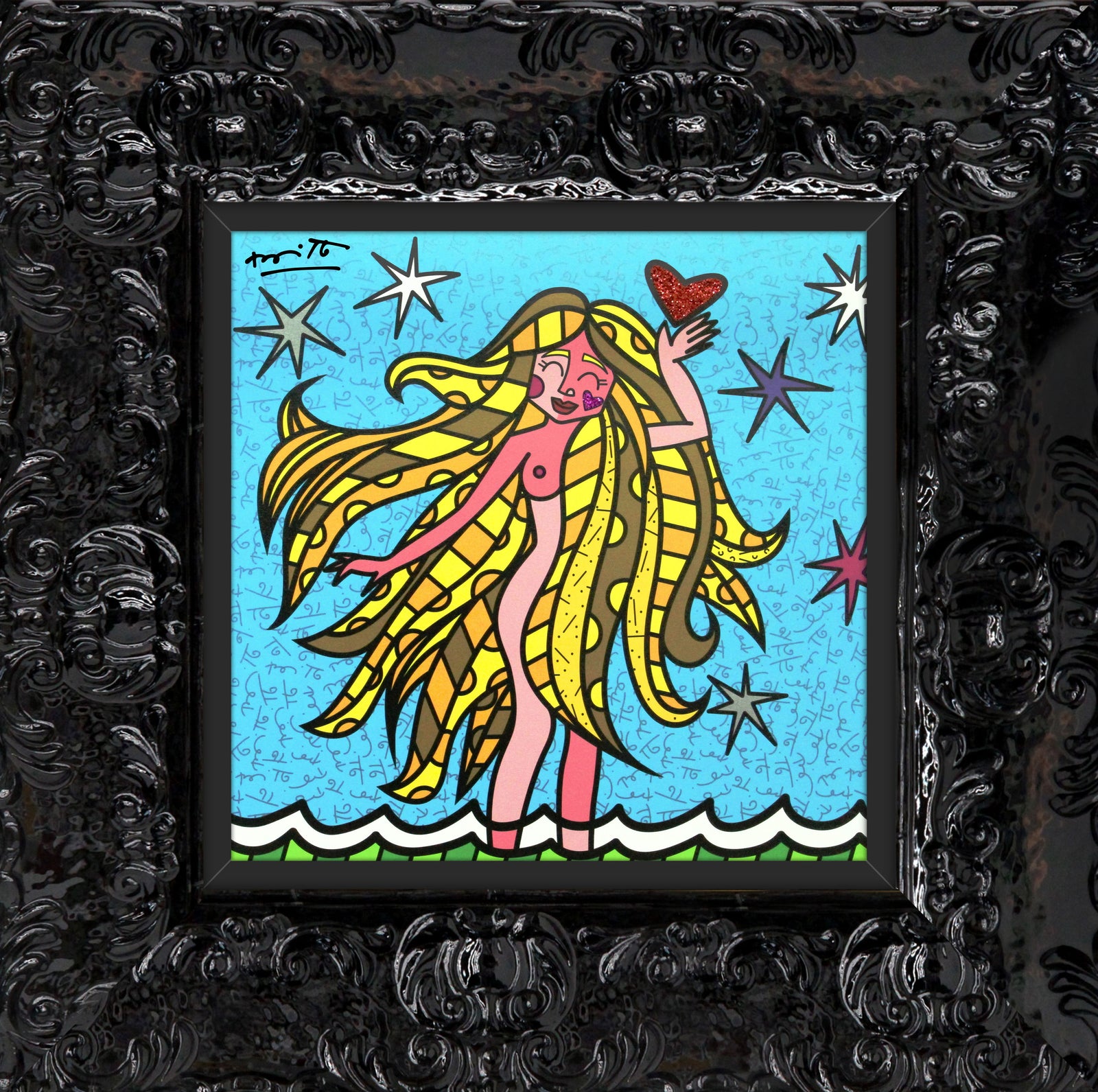 Romero Britto virgo limited edition print  contemporary pop art piece