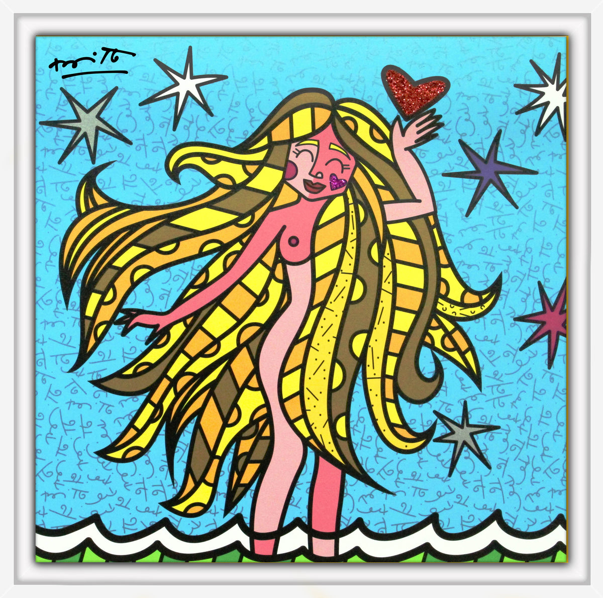 Romero Britto virgo limited edition print  contemporary pop art piece