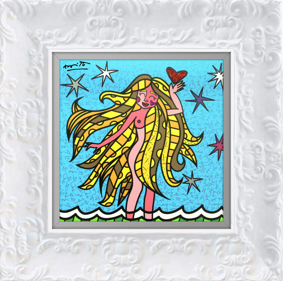 Romero Britto virgo limited edition print  colorful pop art design
