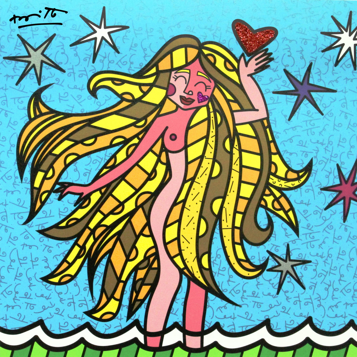 Romero Britto virgo limited edition print  colorful pop art design