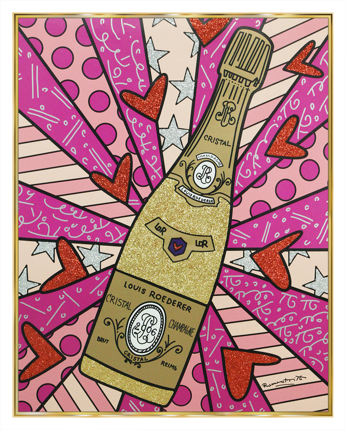 champagne wishes caviar dreams pink  artistic colorful design collectible