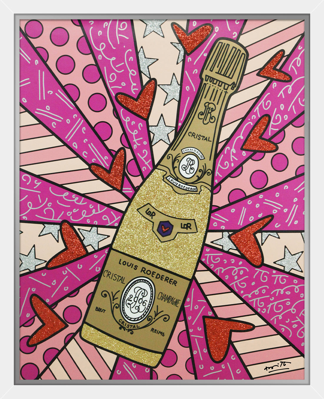 modern pop art champagne wishes caviar dreams pink  vibrant home decor