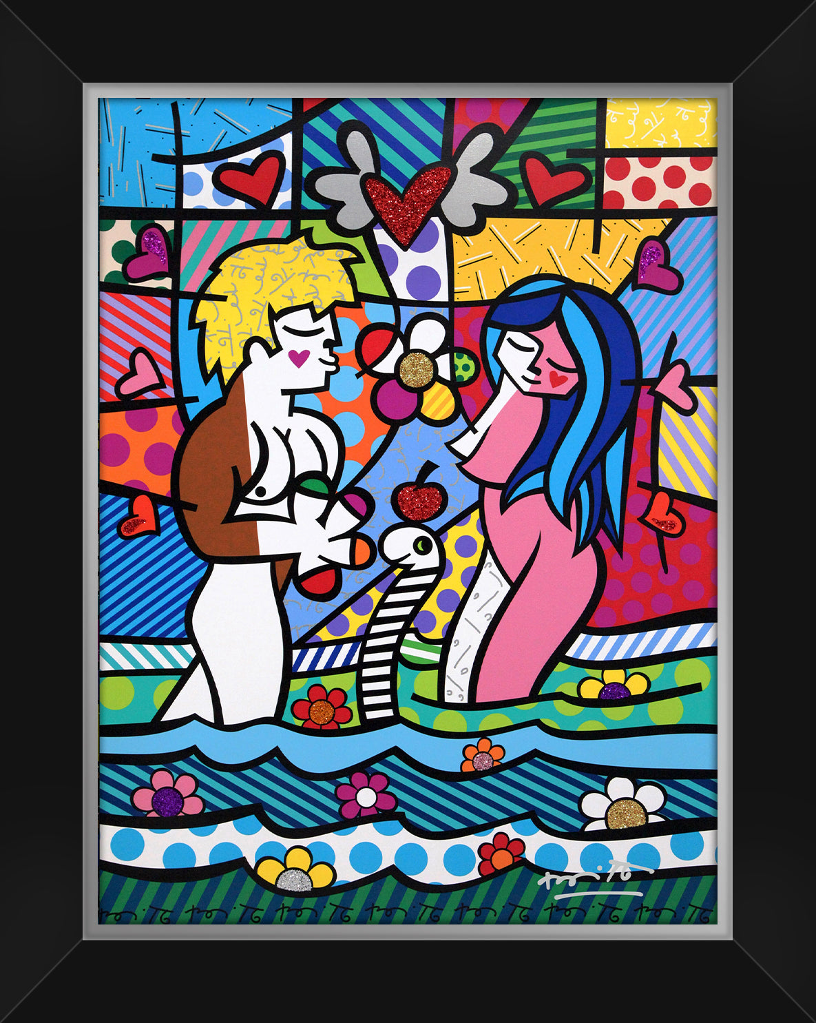 adam eve limited edition print  colorful decorative collectible gift idea