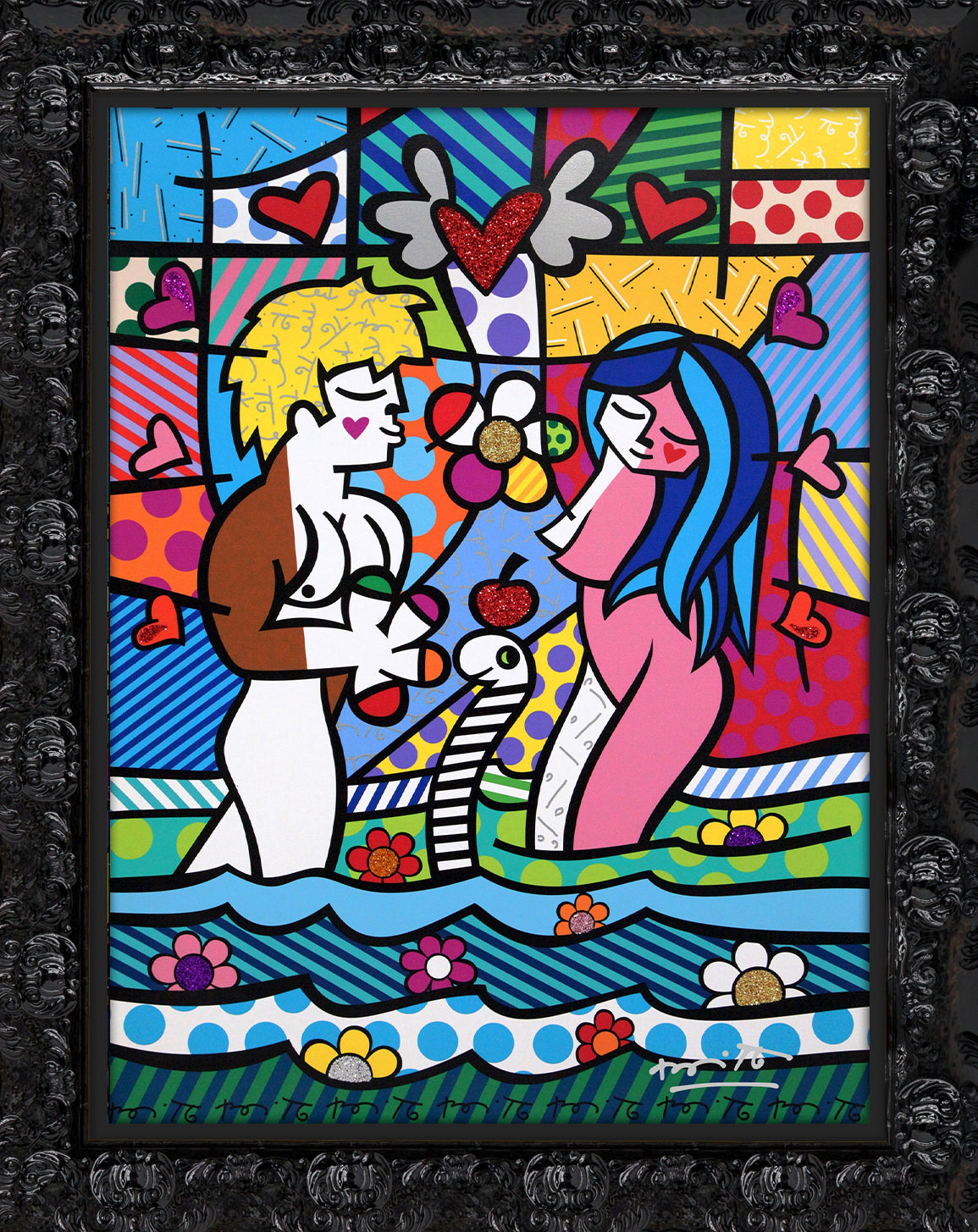 modern pop art adam eve limited edition print  vibrant home decor