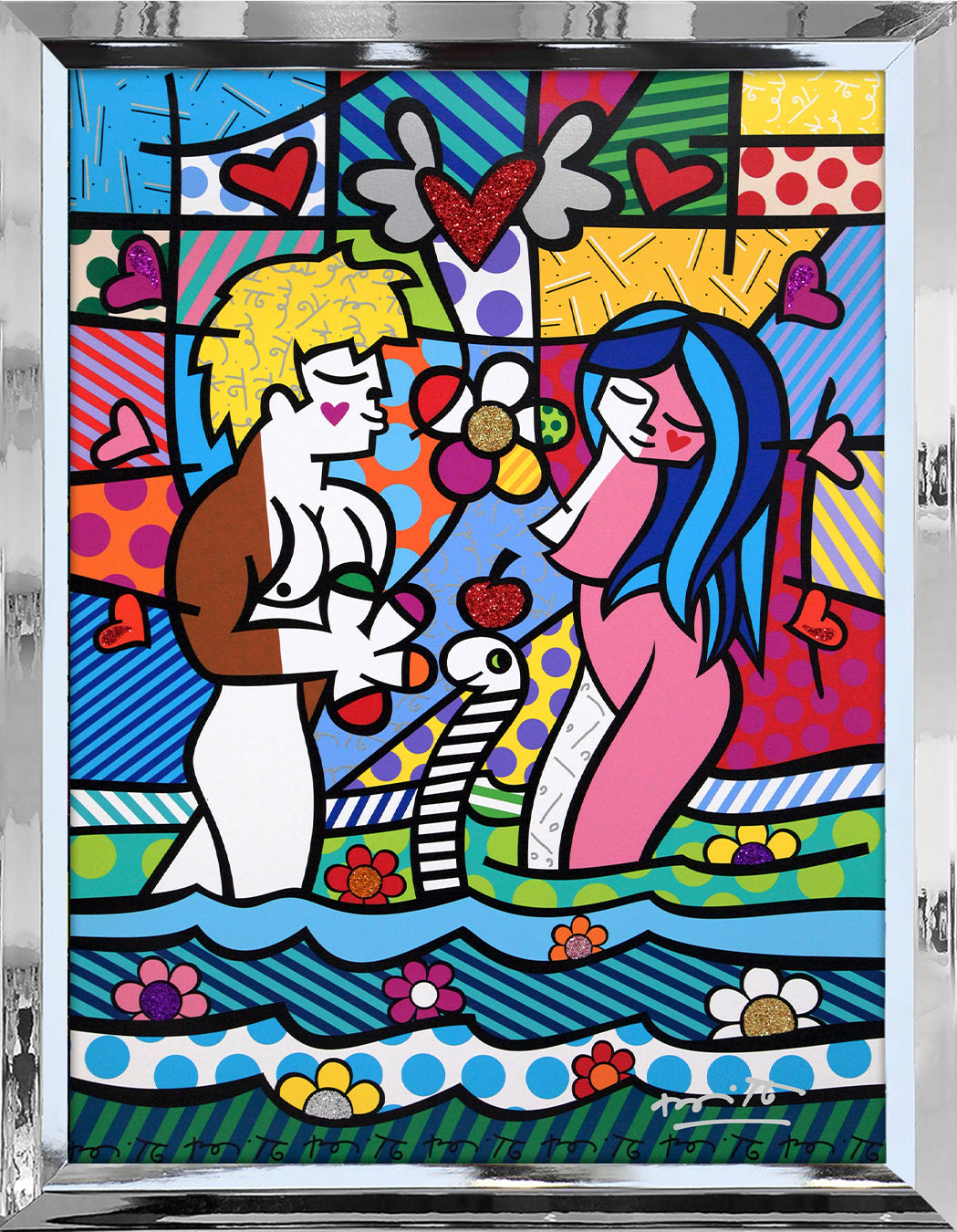 adam eve limited edition print  colorful decorative collectible gift idea