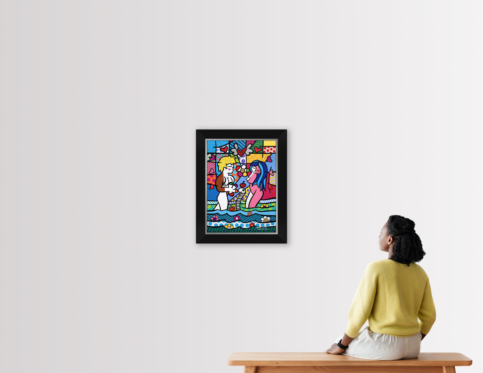modern pop art adam eve limited edition print  vibrant home decor