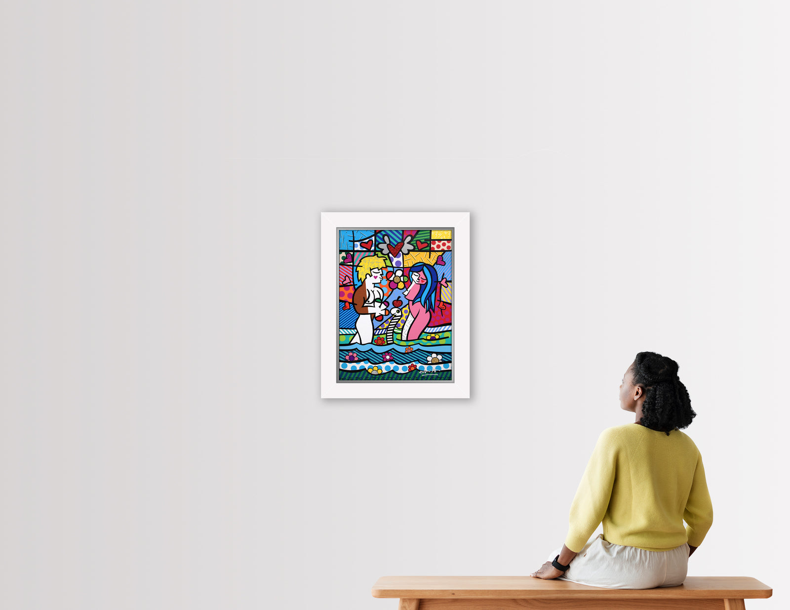 adam eve limited edition print  artistic colorful design collectible