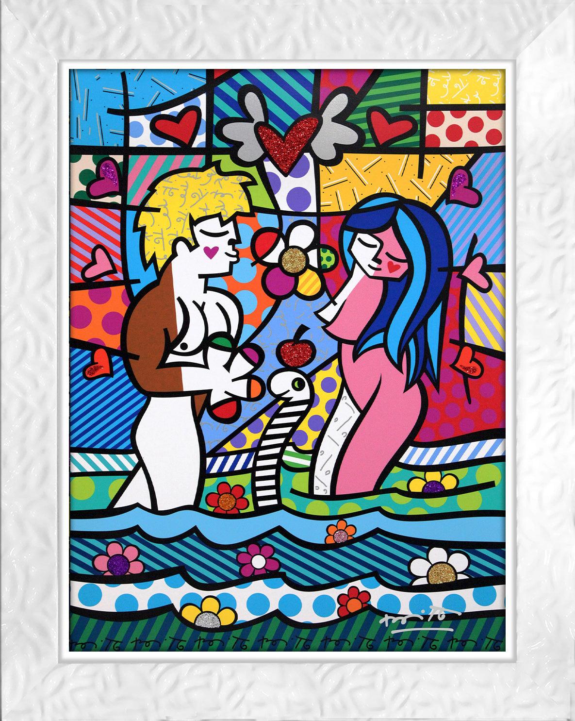 adam eve limited edition print  colorful decorative collectible gift idea