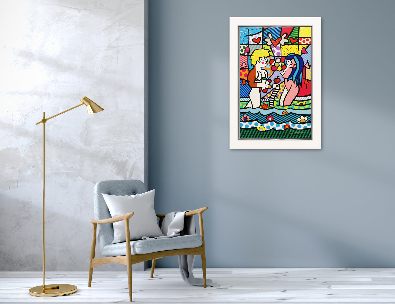 adam eve limited edition print  colorful decorative collectible gift idea