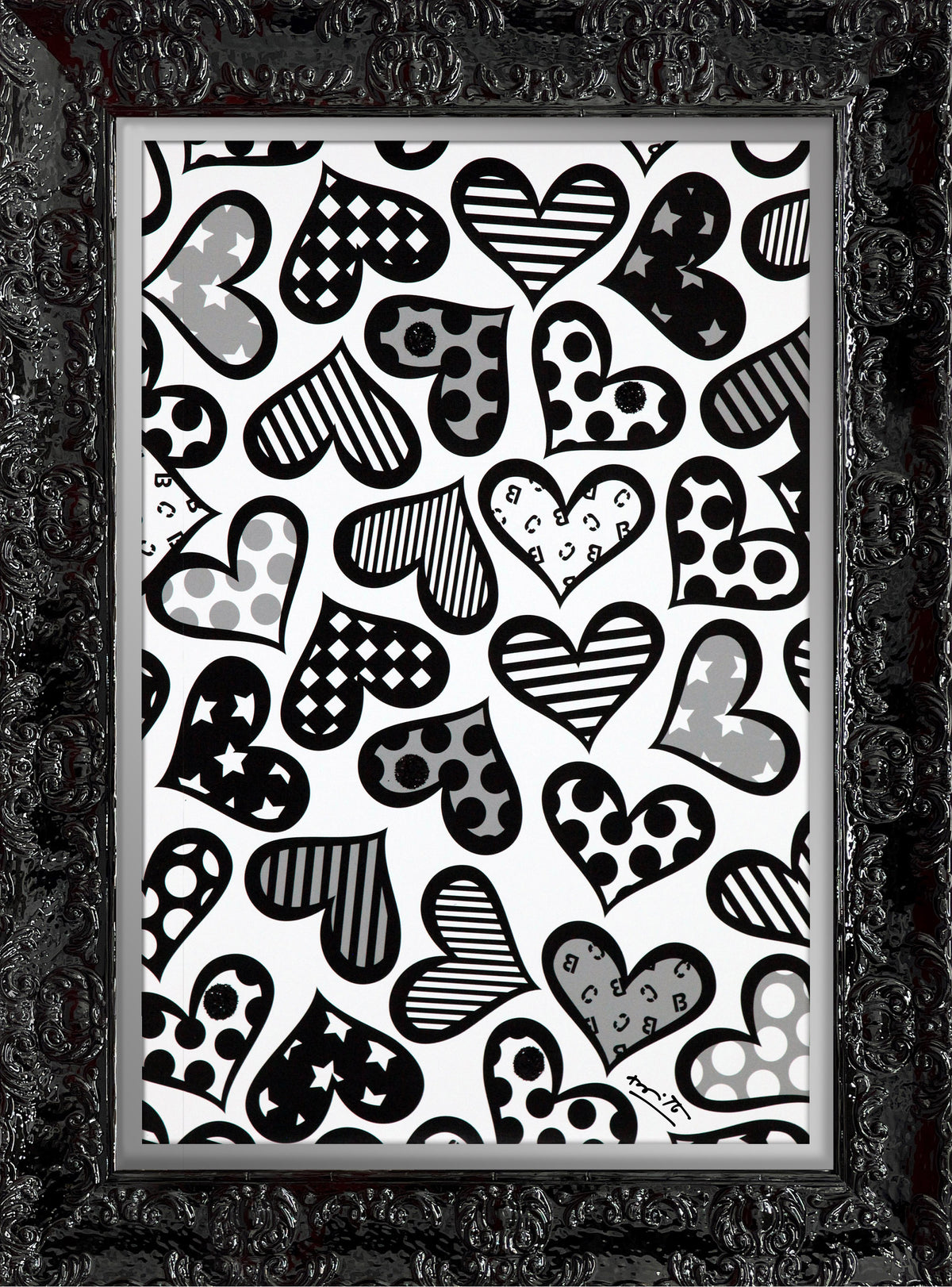 hearts black white limited edition  colorful decorative collectible gift idea