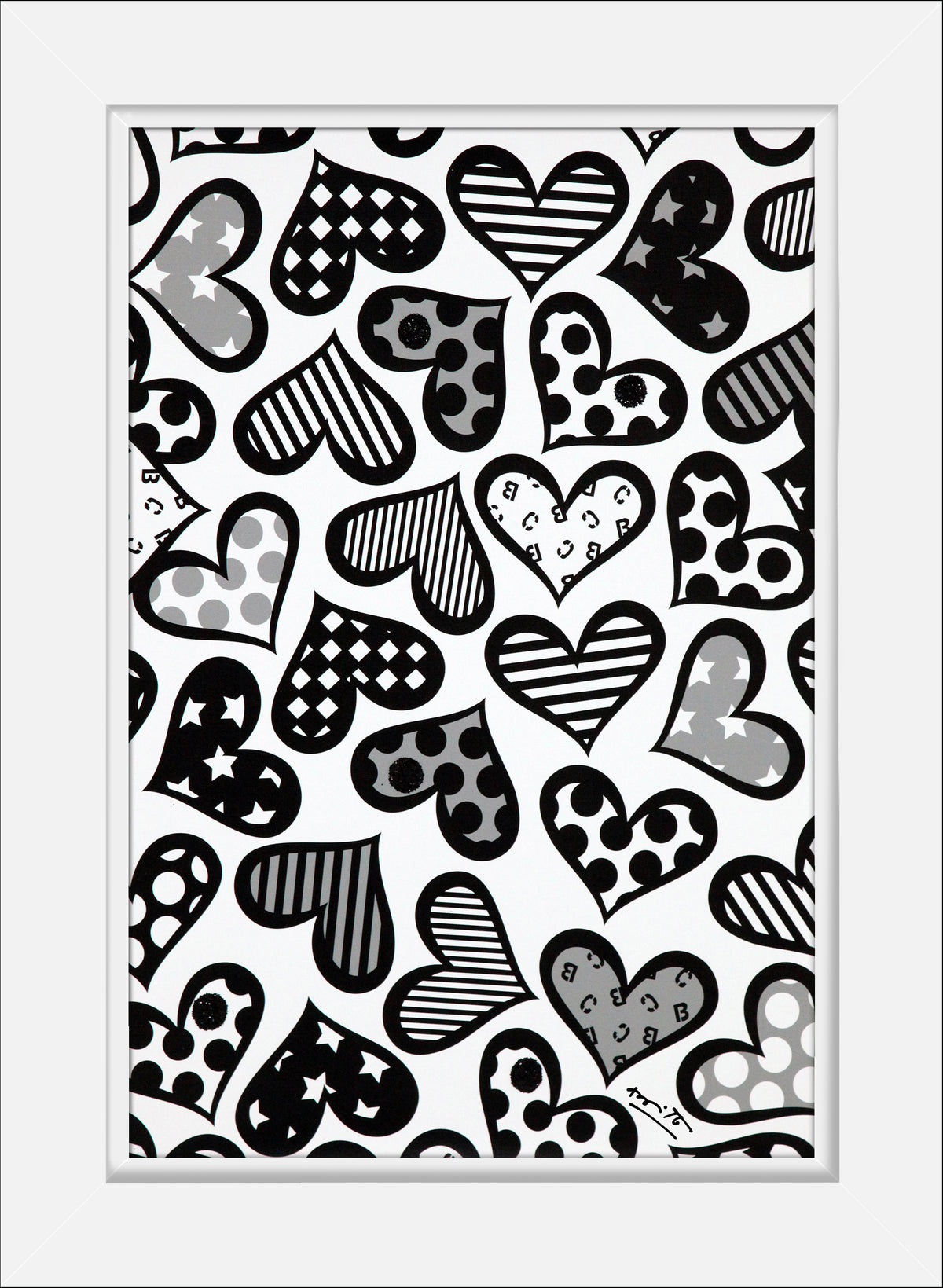 hearts black white limited edition  colorful decorative collectible gift idea