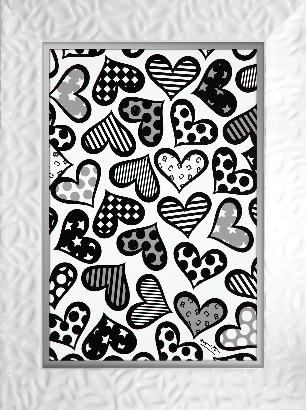 hearts black white limited edition  colorful decorative collectible gift idea