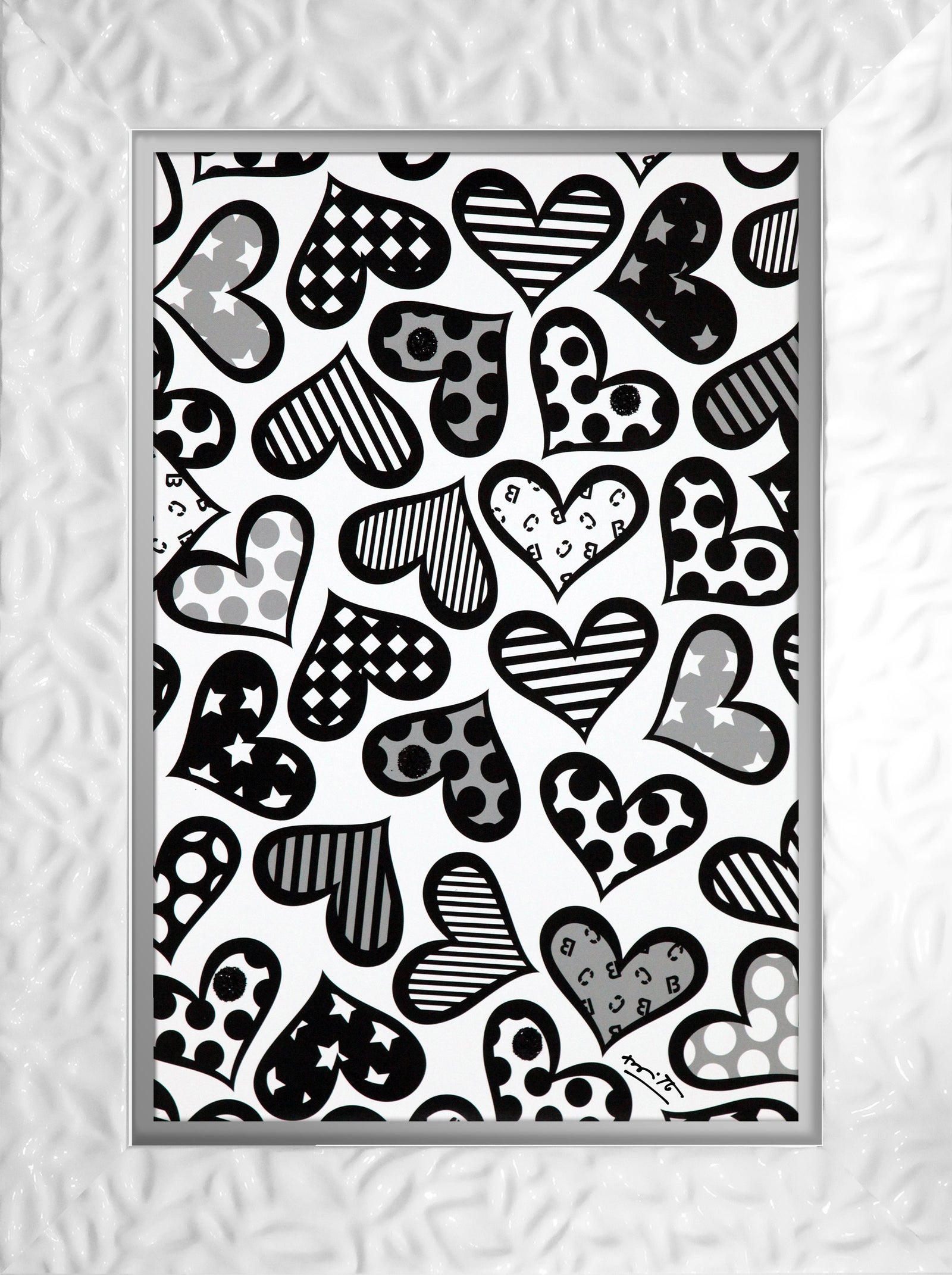 hearts black white limited edition  colorful decorative collectible gift idea
