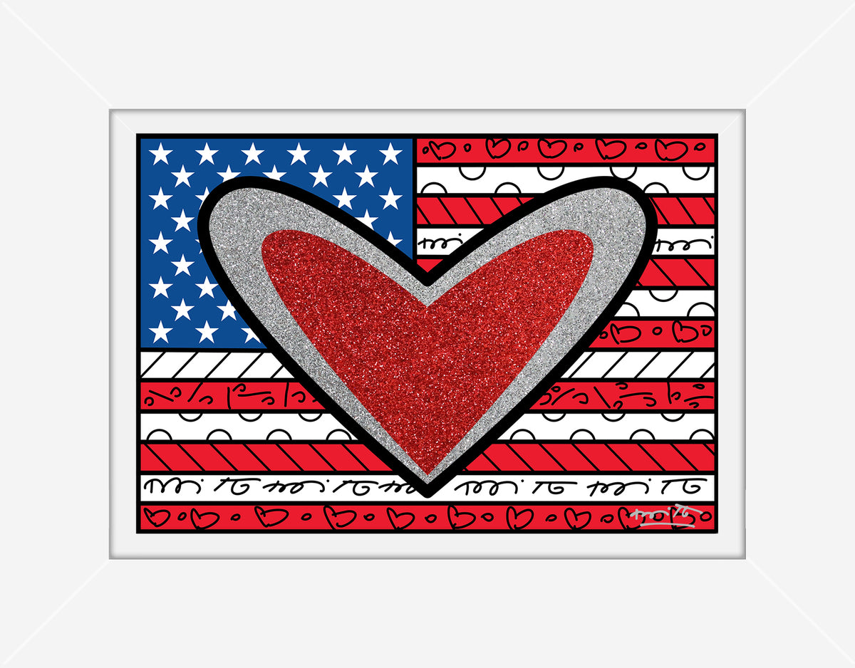 modern pop art love usa limited edition print  vibrant home decor