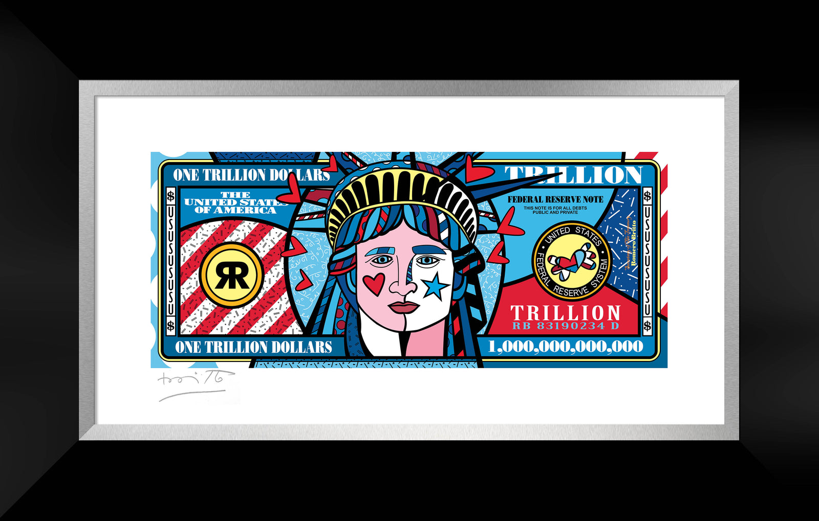 a trillion dollars limited edition  artistic colorful design collectible