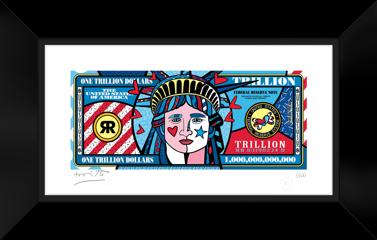 modern pop art a trillion dollars limited edition  vibrant home decor