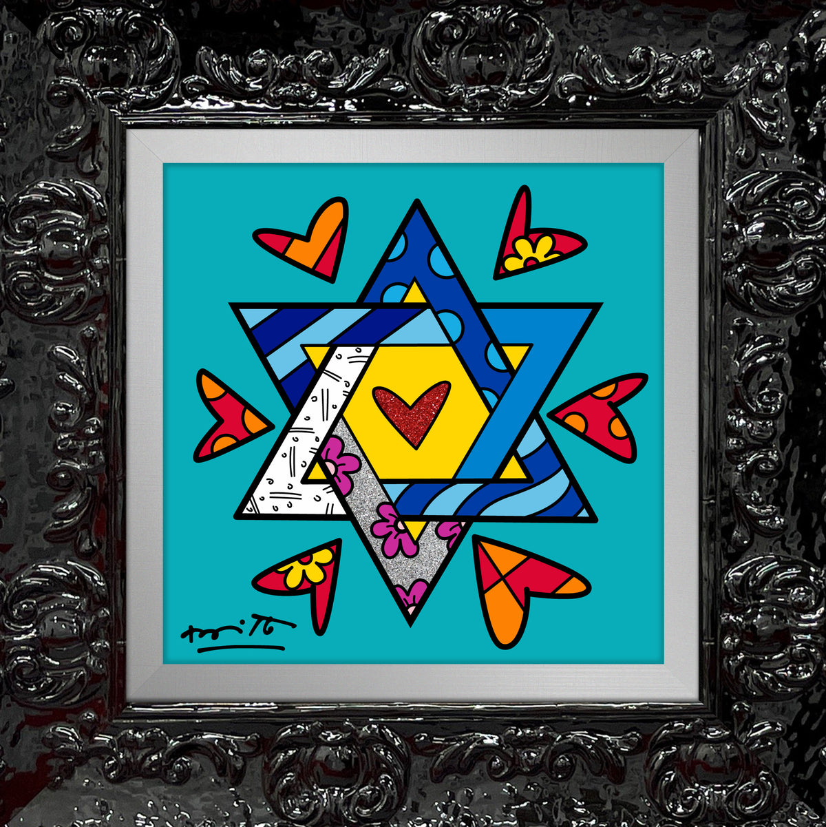 modern pop art mazel tov star of david  vibrant home decor