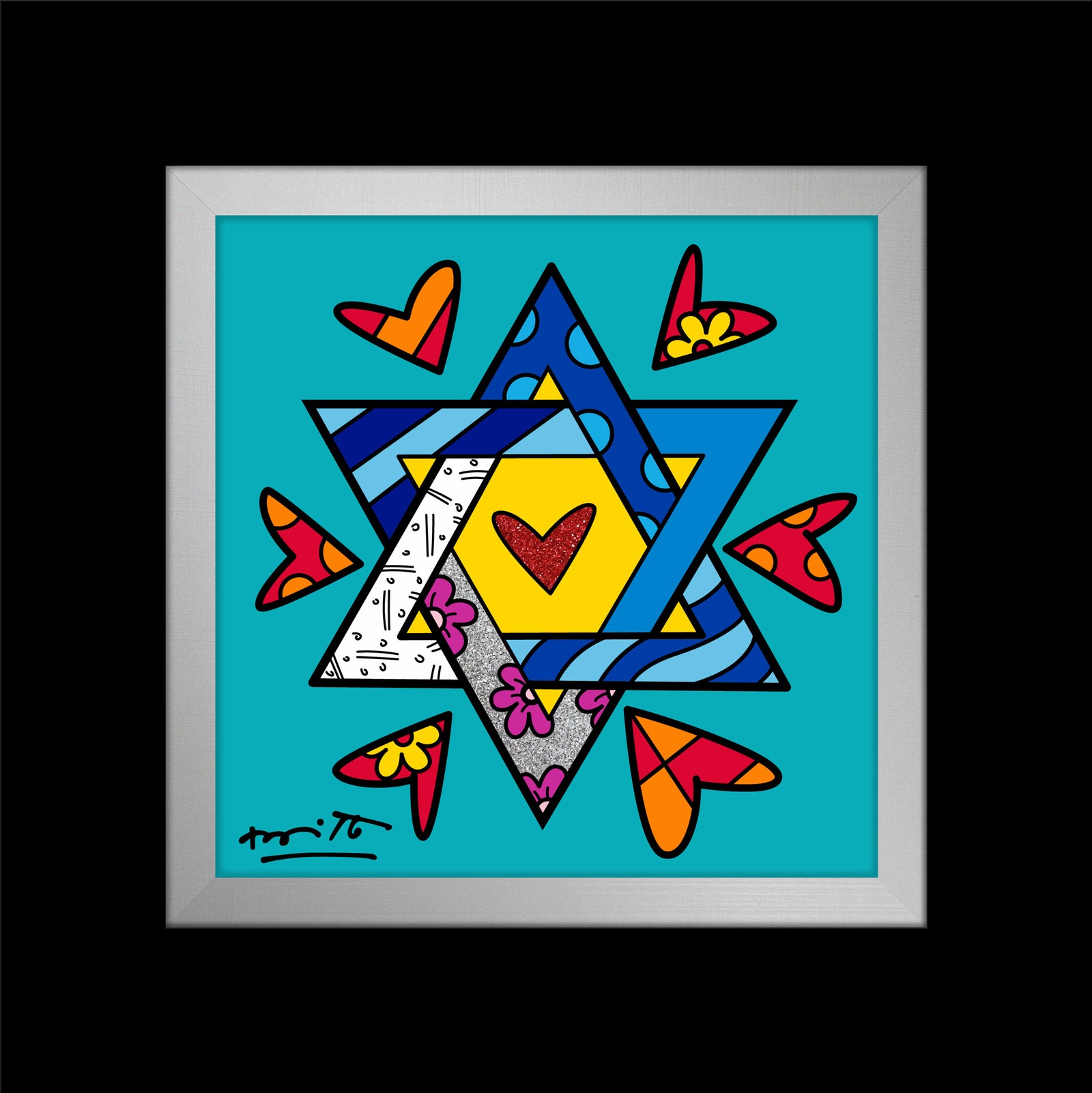 mazel tov star of david  artistic colorful design collectible