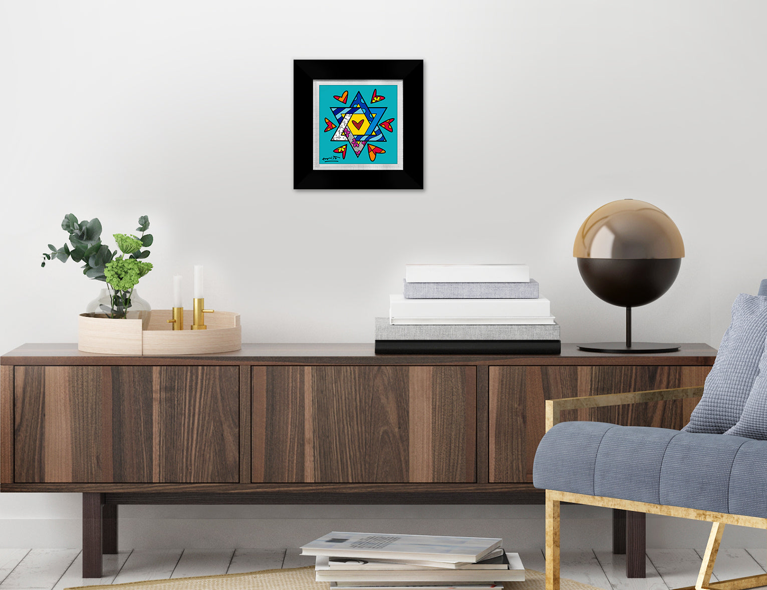 Romero Britto mazel tov star of david  colorful pop art design