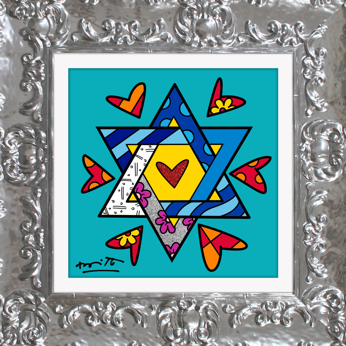 mazel tov star of david  artistic colorful design collectible