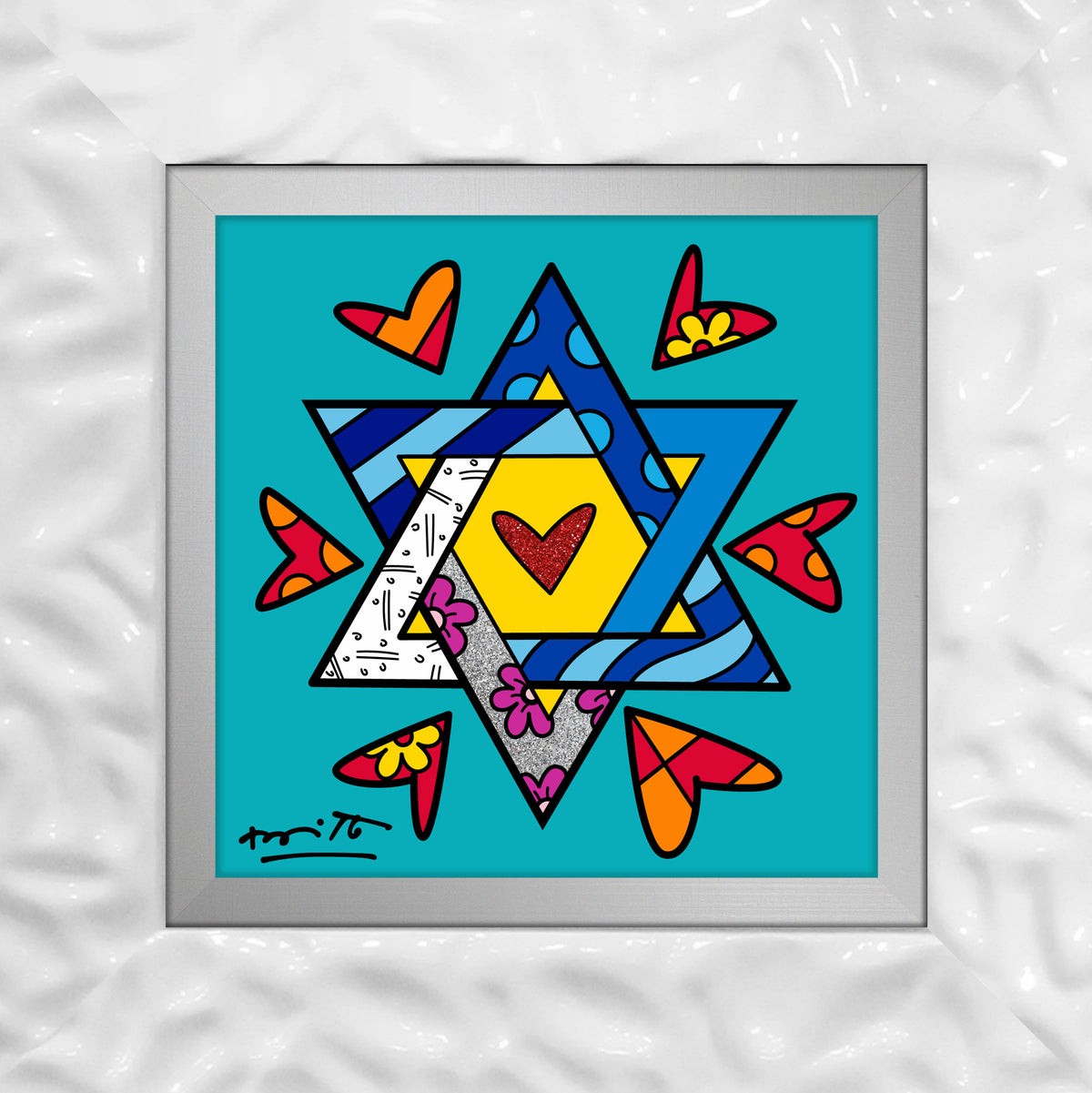 modern pop art mazel tov star of david  vibrant home decor