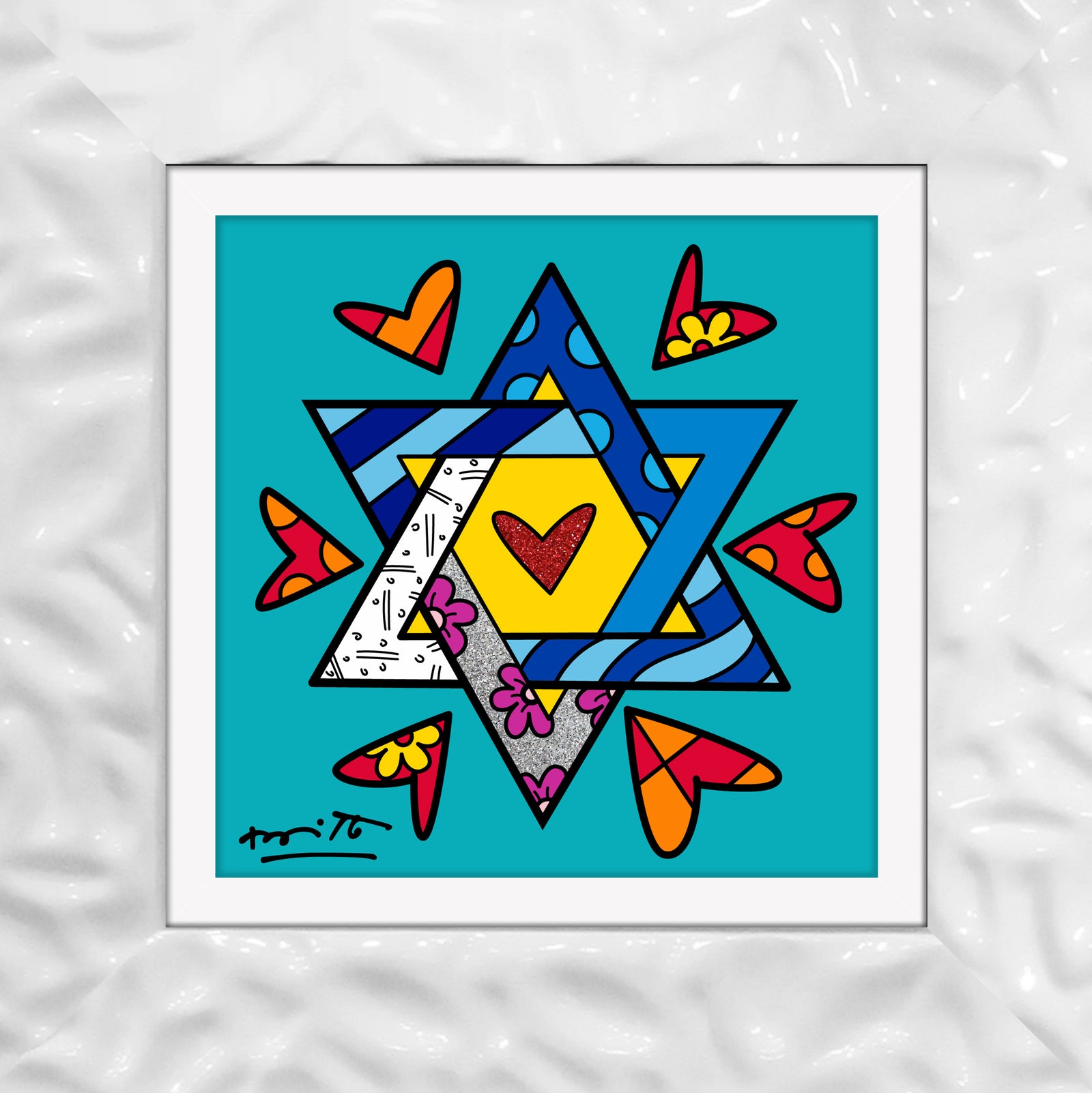 mazel tov star of david  artistic colorful design collectible