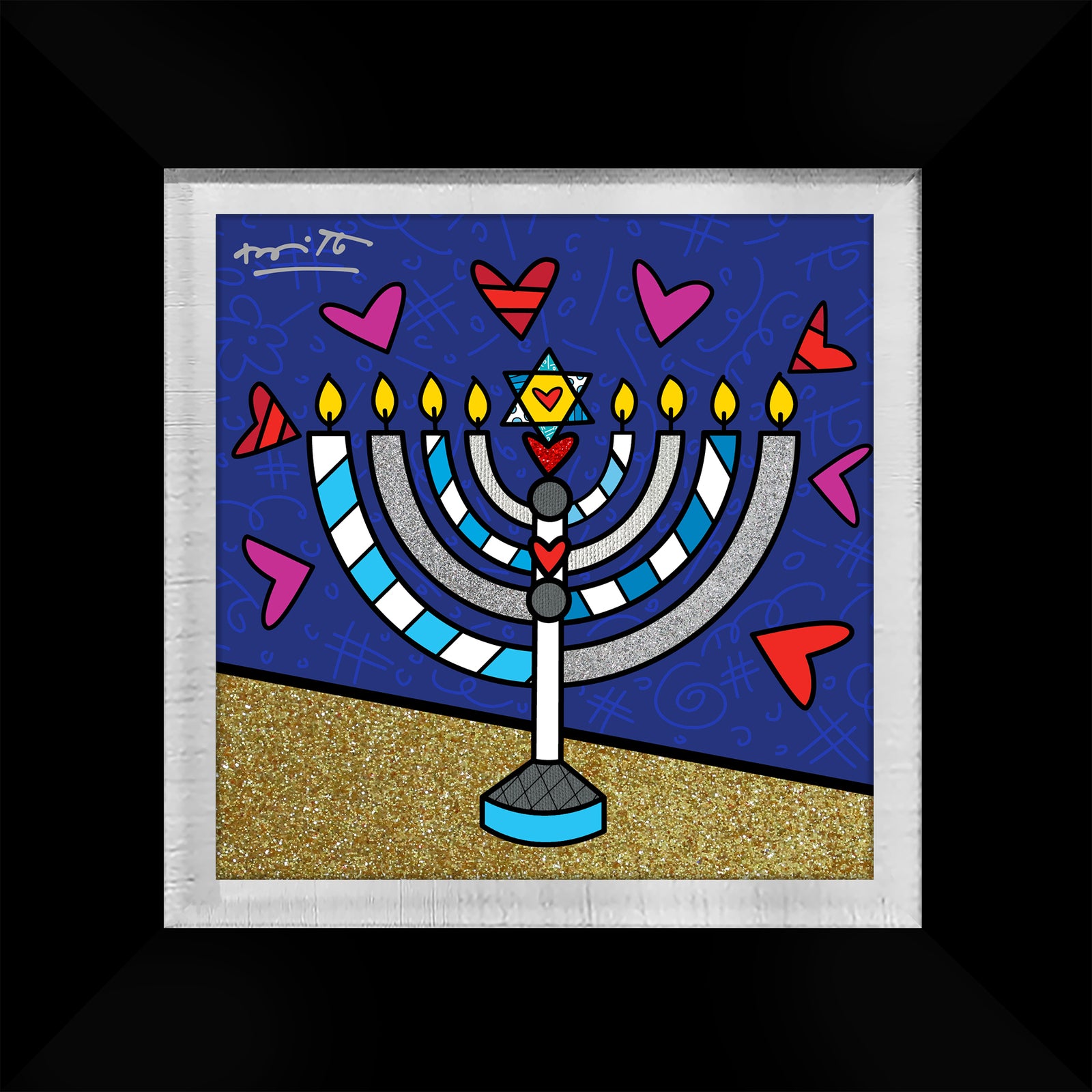 mazel tov menorah limited edition  artistic colorful design collectible