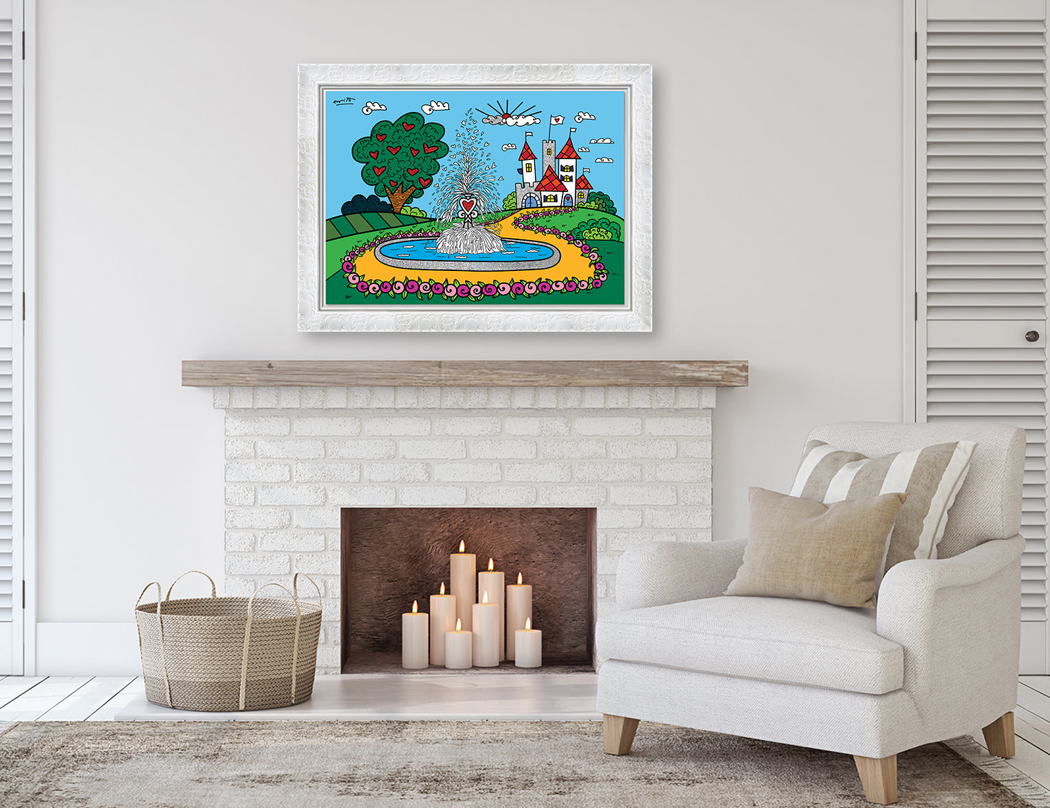 modern pop art the fountain of happiness and  vibrant home decor