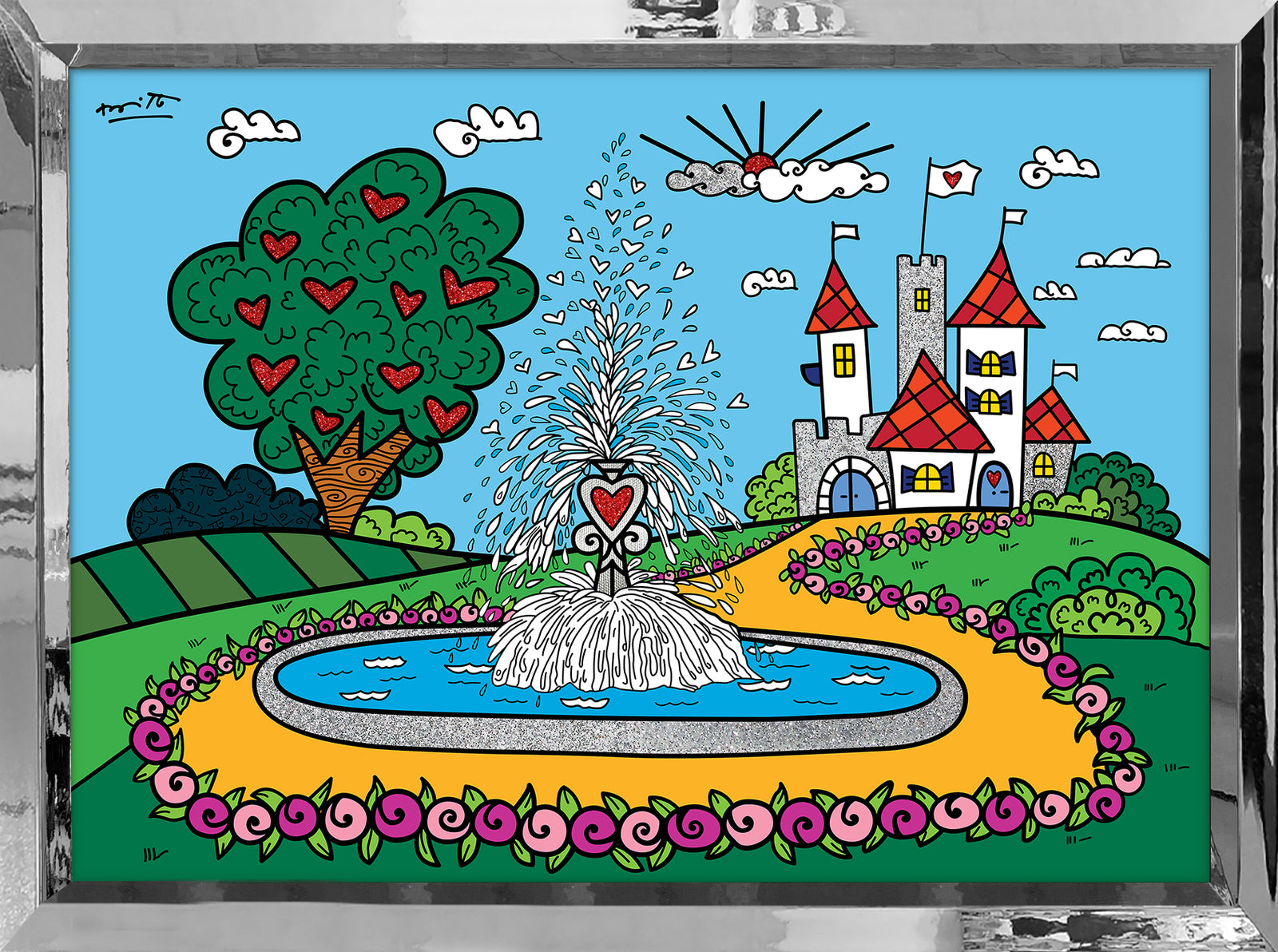the fountain of happiness and  artistic colorful design collectible