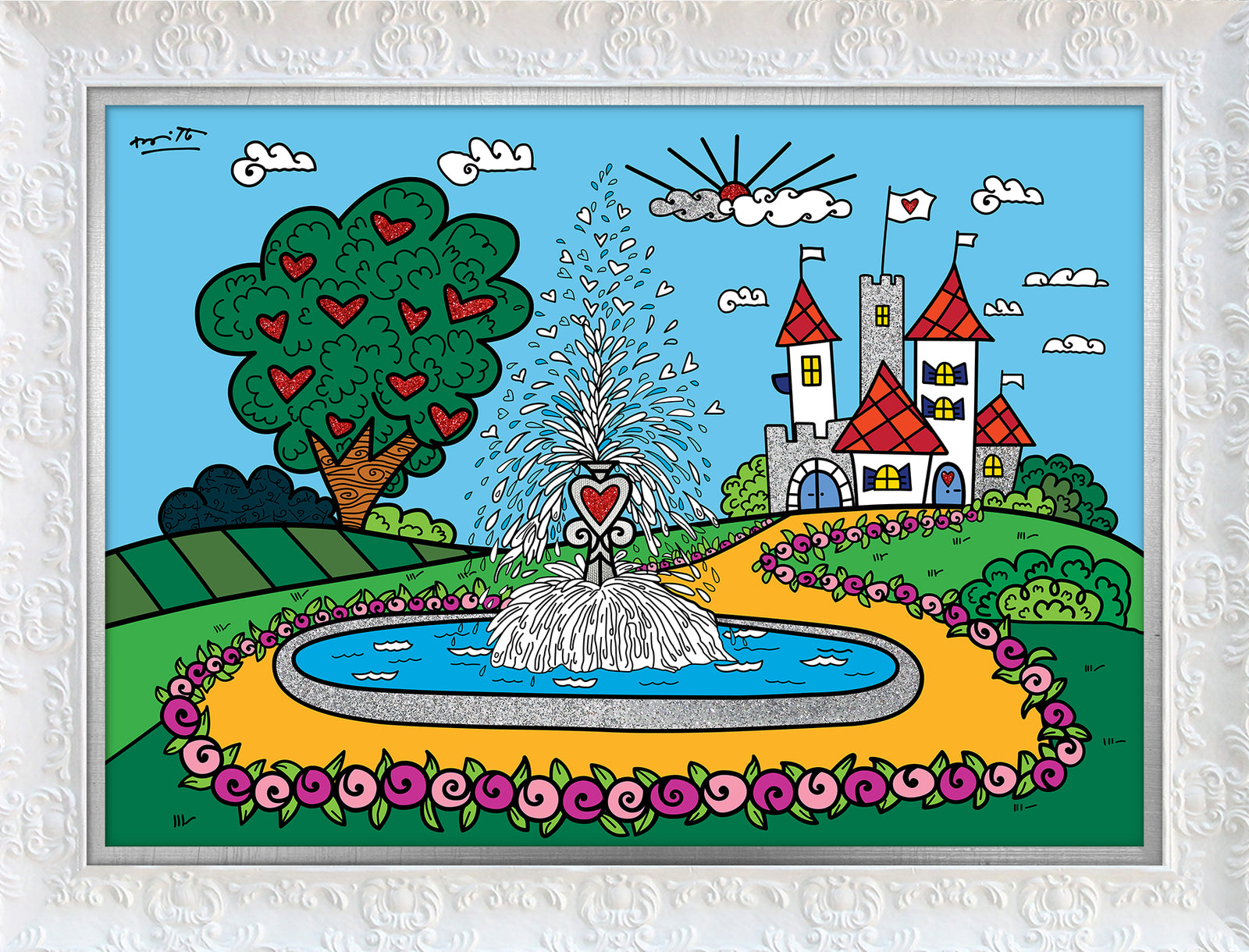 the fountain of happiness and  artistic colorful design collectible