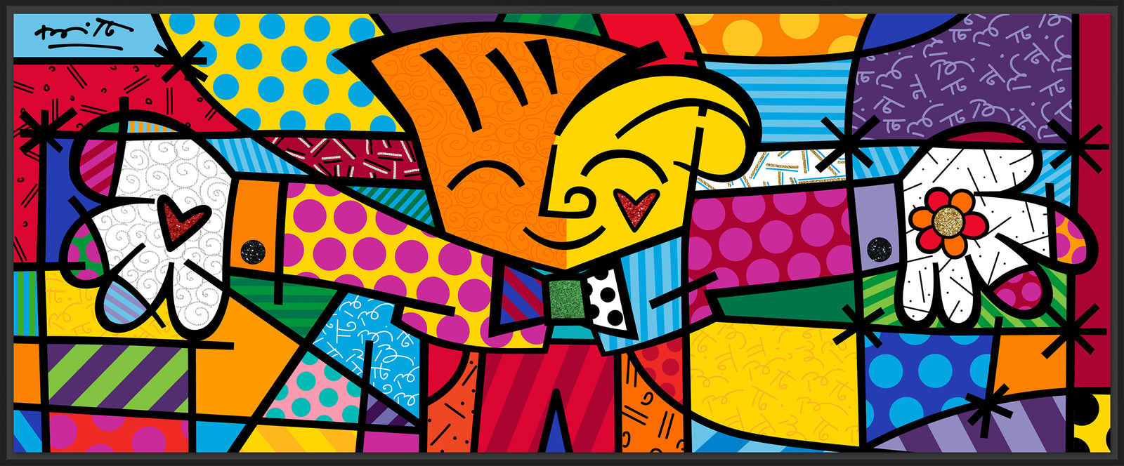Romero Britto little hug limited edition print  colorful pop art design