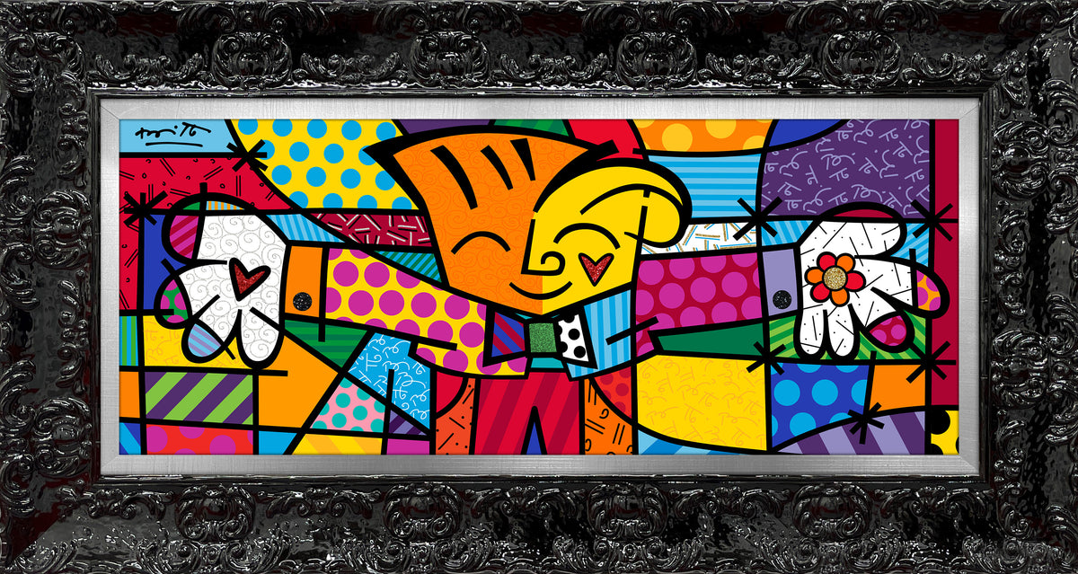 Romero Britto little hug limited edition print  contemporary pop art piece