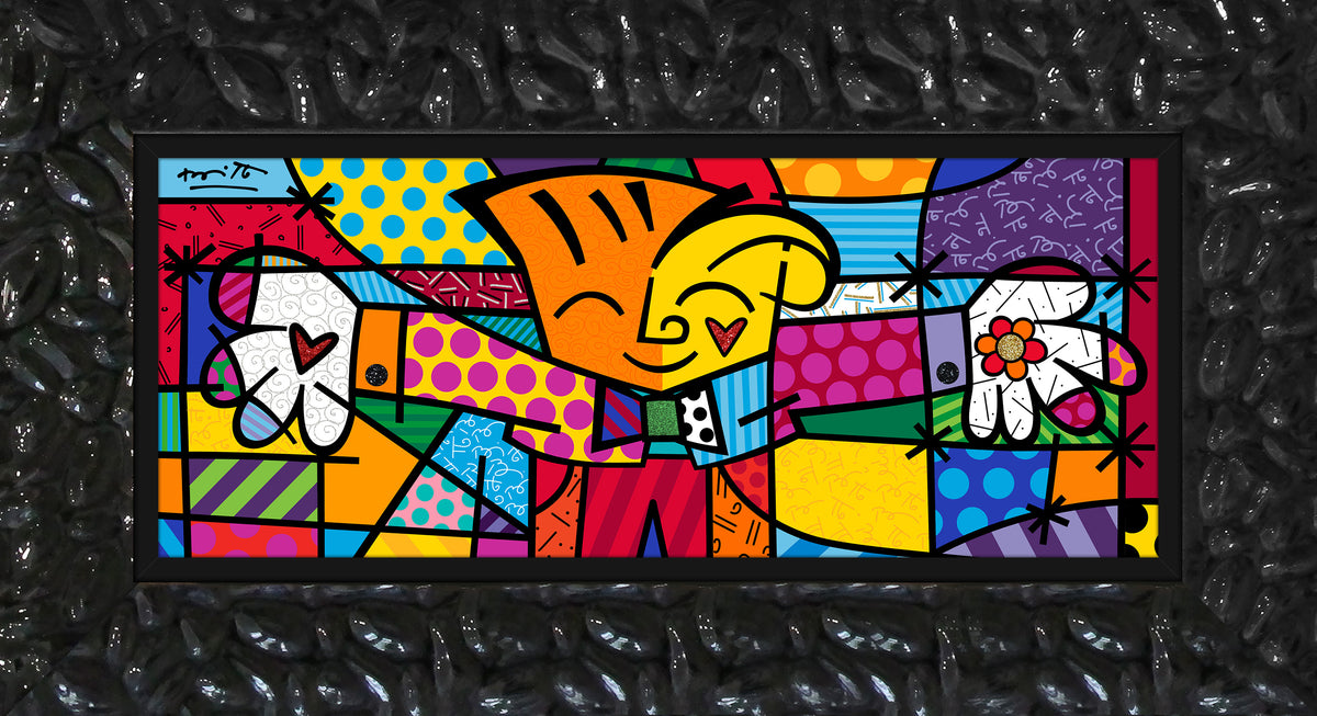 Romero Britto little hug limited edition print  colorful pop art design