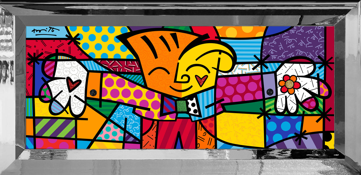 modern pop art little hug limited edition print  vibrant home decor