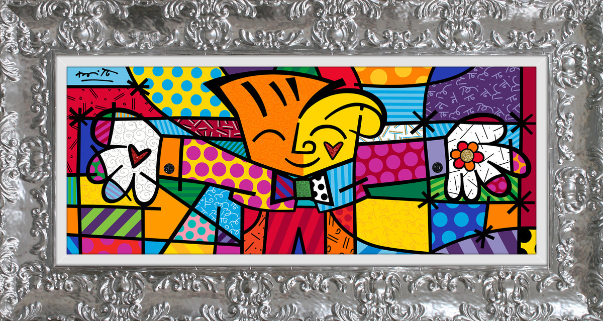 modern pop art little hug limited edition print  vibrant home decor
