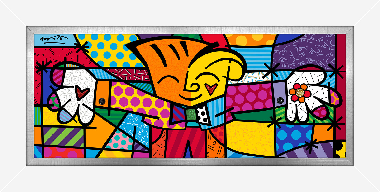 Romero Britto little hug limited edition print  contemporary pop art piece