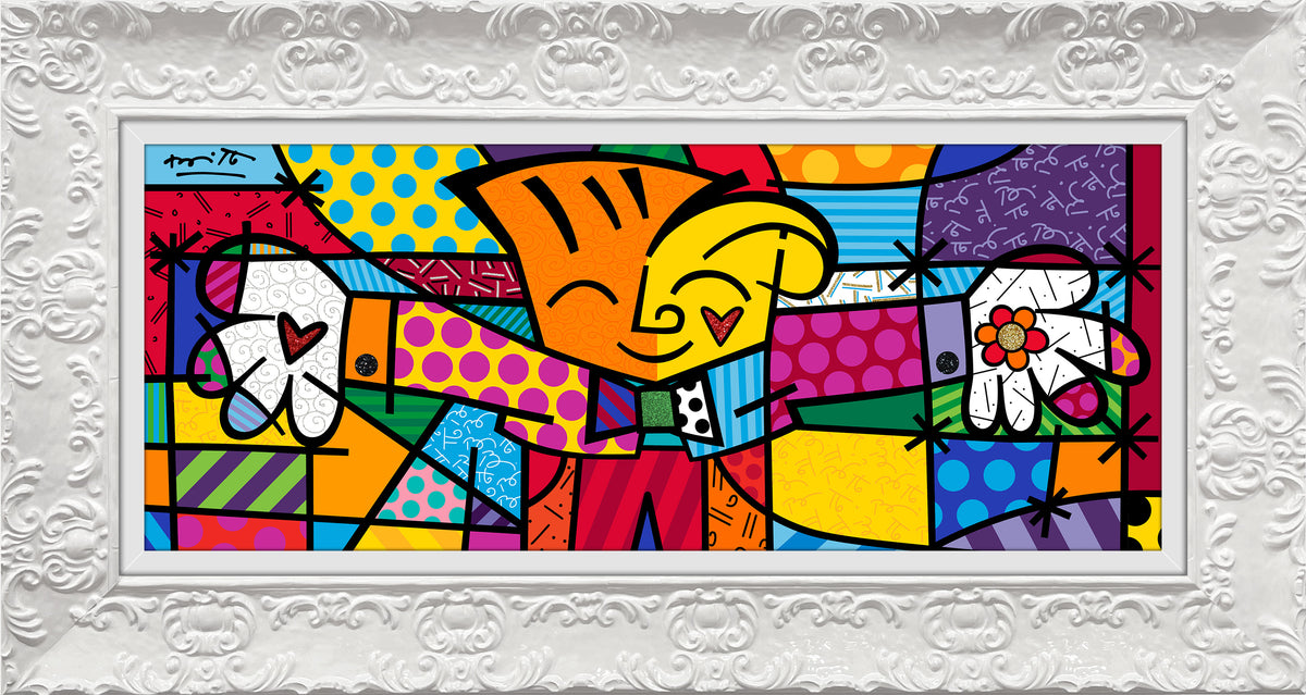 modern pop art little hug limited edition print  vibrant home decor