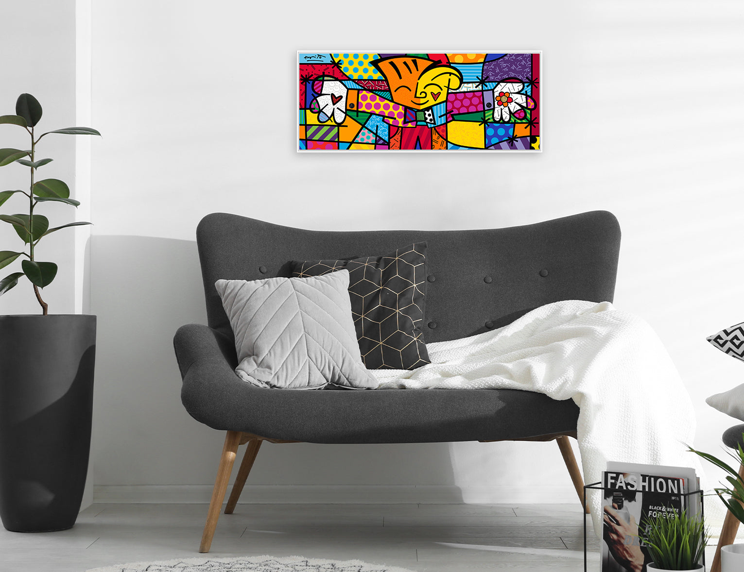 modern pop art little hug limited edition print  vibrant home decor