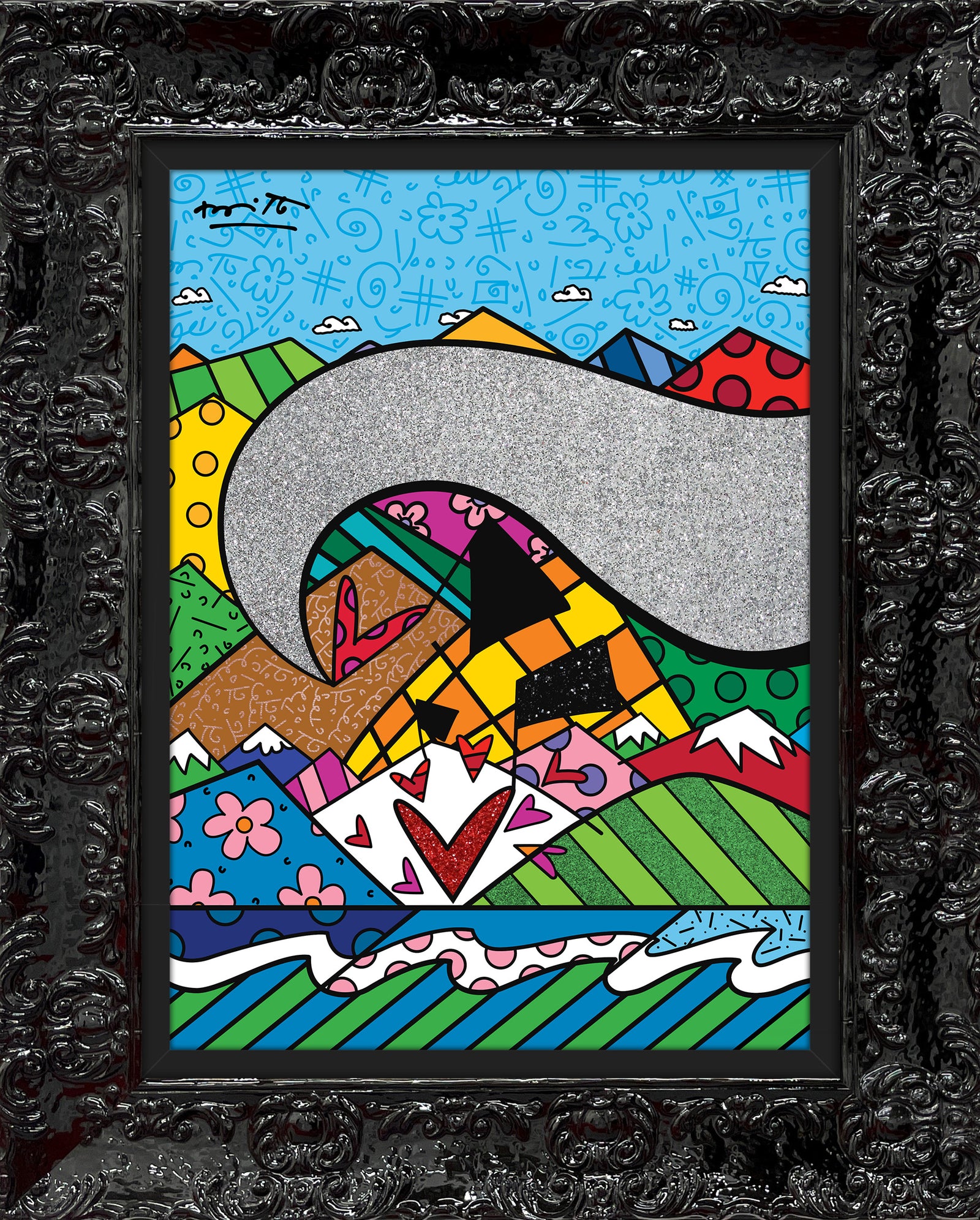 Romero Britto sound of love limited edition  contemporary pop art piece