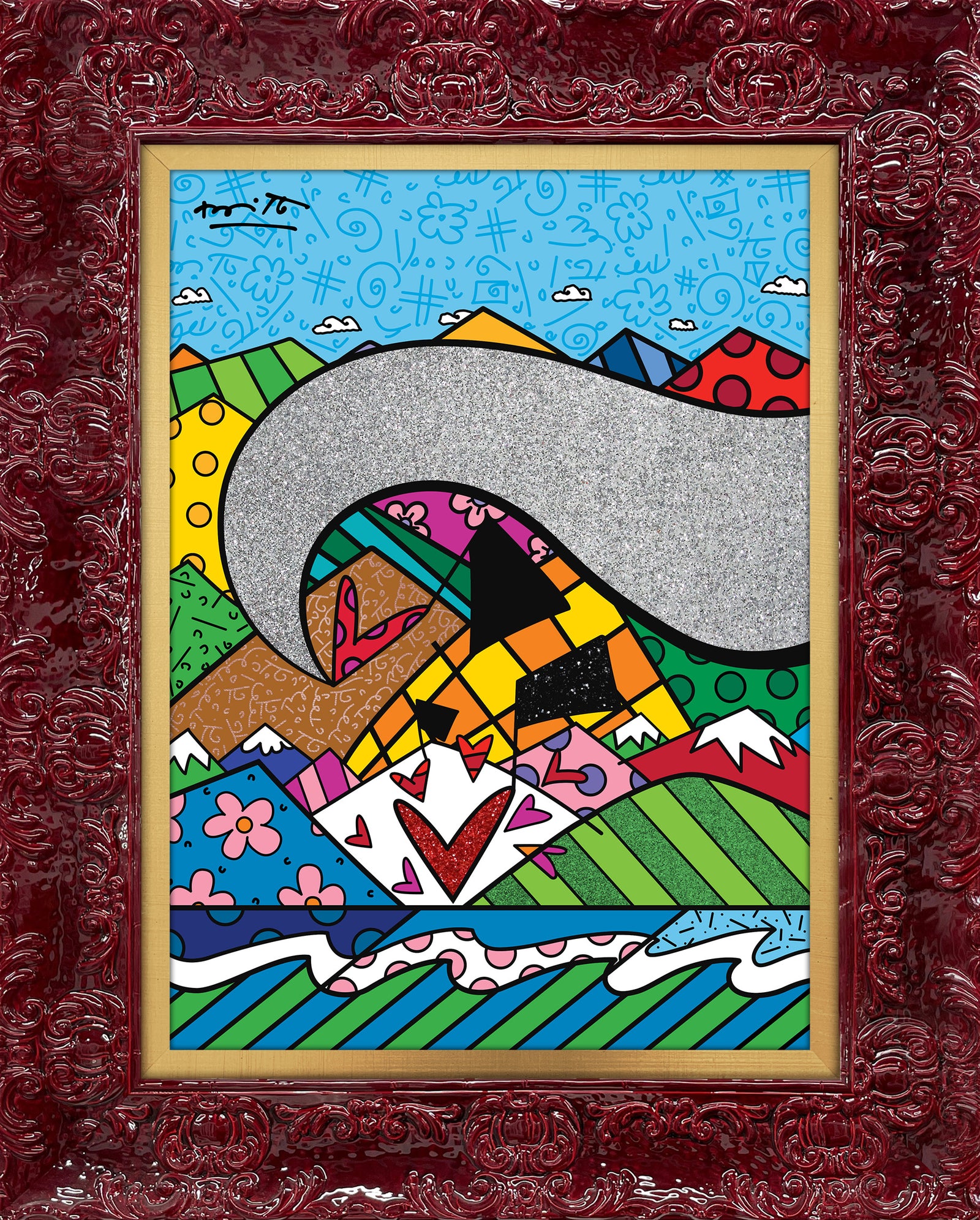 Romero Britto sound of love limited edition  contemporary pop art piece