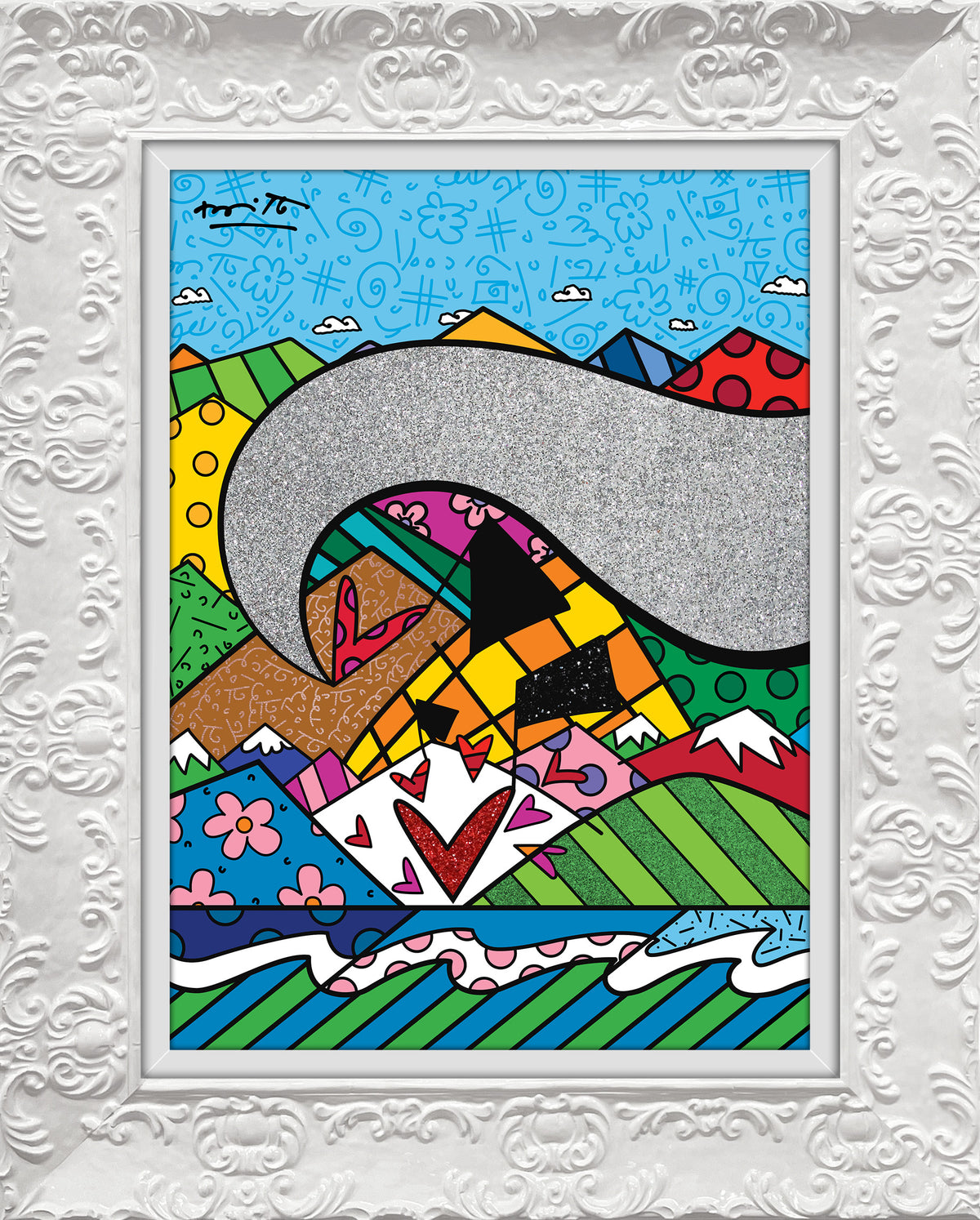 Romero Britto sound of love limited edition  contemporary pop art piece
