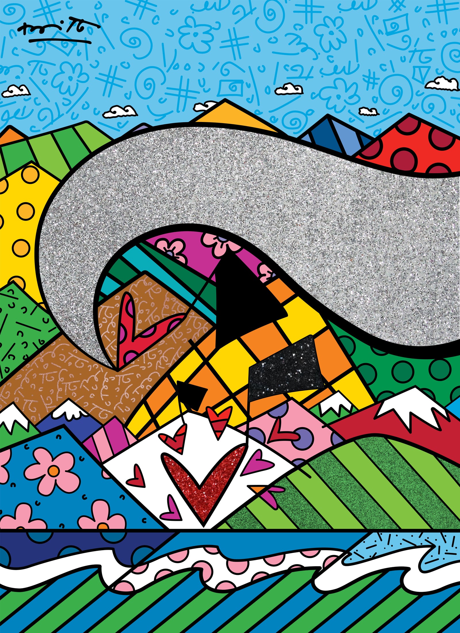 Romero Britto sound of love limited edition  colorful pop art design