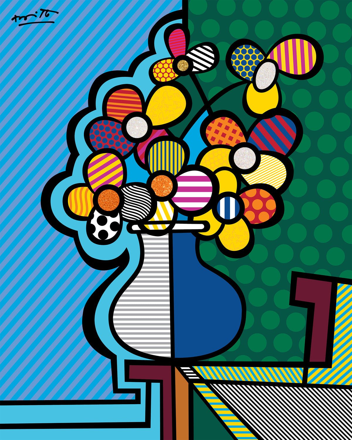 Romero Britto florida limited edition print  colorful pop art design