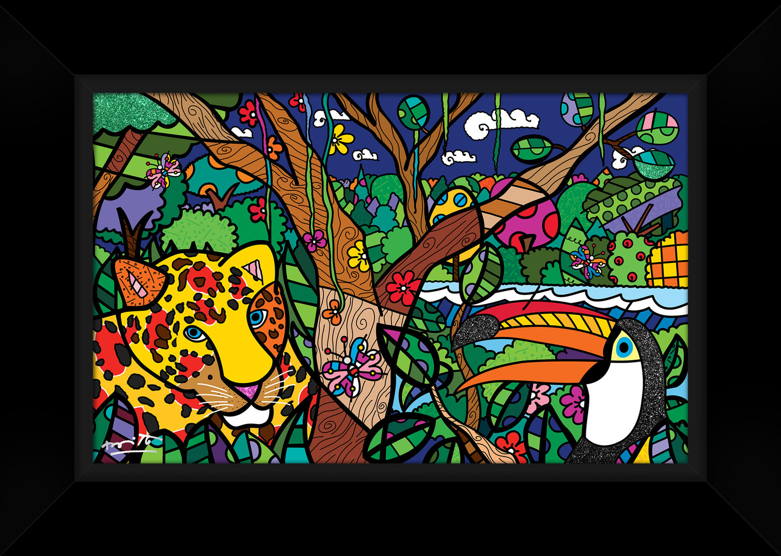 Romero Britto brazilian amazon limited edition print  contemporary pop art piece