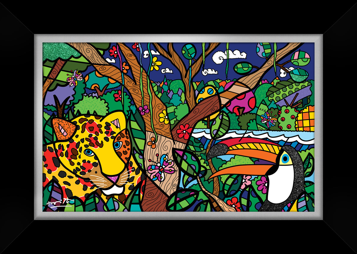 Romero Britto brazilian amazon limited edition print  colorful pop art design