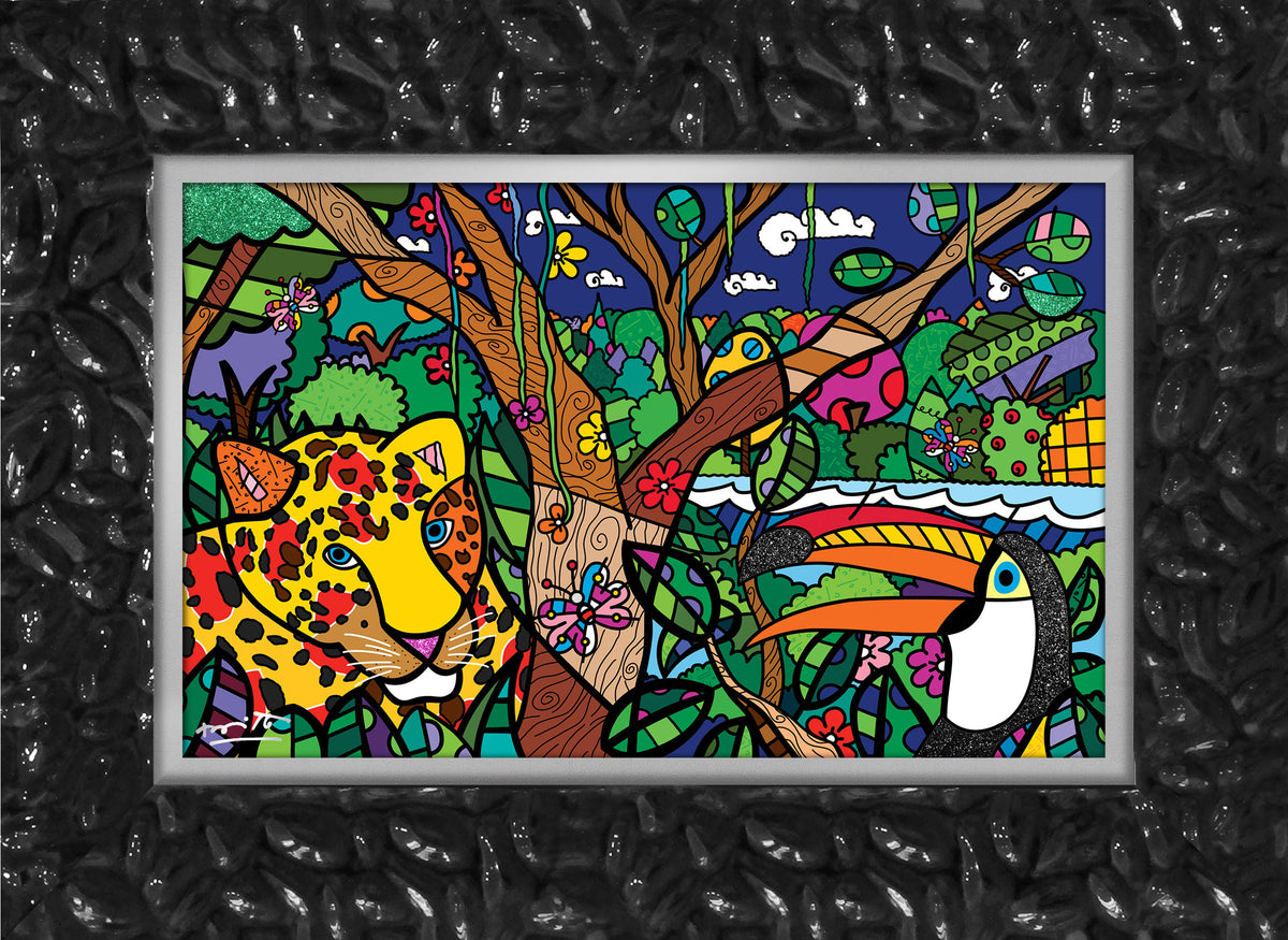 Romero Britto brazilian amazon limited edition print  contemporary pop art piece