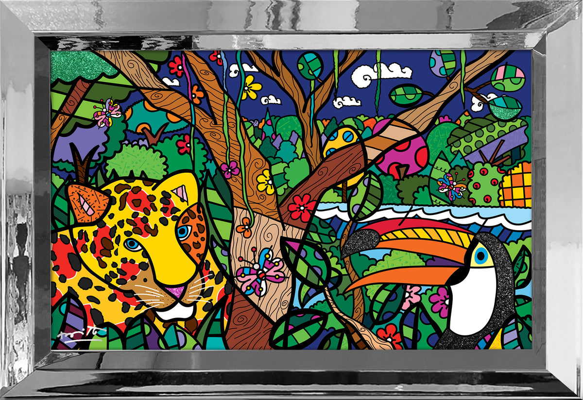 Romero Britto brazilian amazon limited edition print  colorful pop art design